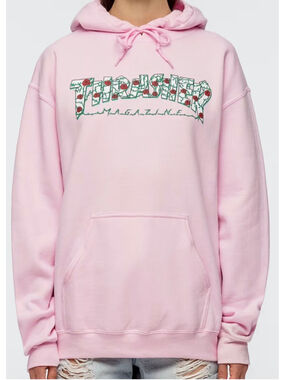 Women's Thrasher Pink Rose Logo Hoodie L
